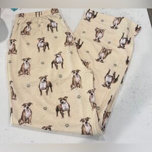 🆕 Comfies PitBull Unisex Cream Pajama Pants W/ Drawstring XL